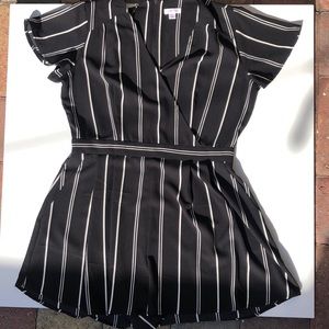 Black and white striped Romper